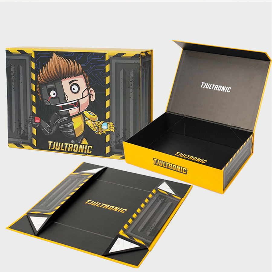 Folding rigid box in flat-packed position for storage efficiency