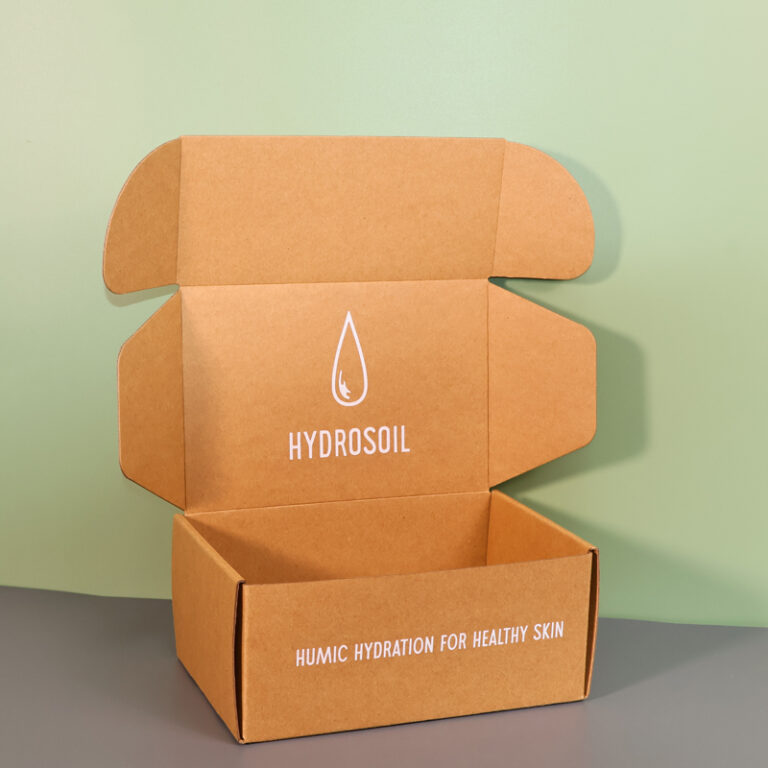 Roll end tuck top box with kraft paper finish