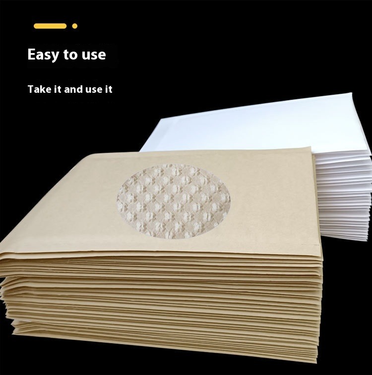 Flat kraft bubble mailer ready for shipping