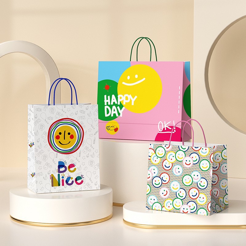 Personalized gift bags with foil stamping and matte lamination finish