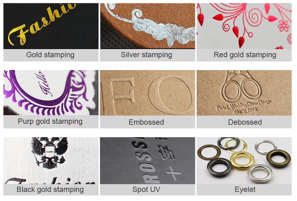 gold foil stamping embossing debossing for hang tags