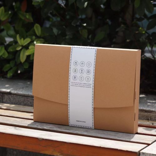 Custom T-shirt packaging box featuring sleek design and contemporary branding.