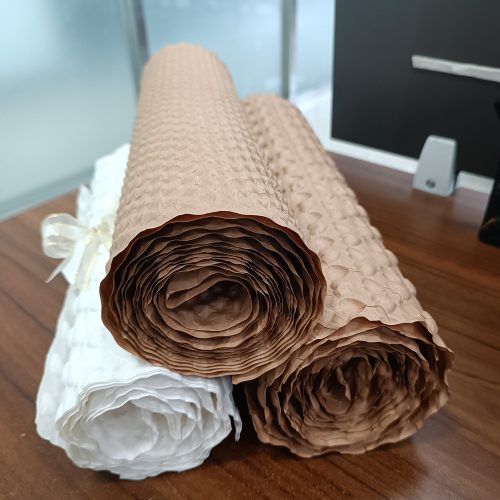 Sustainable bubble paper wrap used as packaging protection