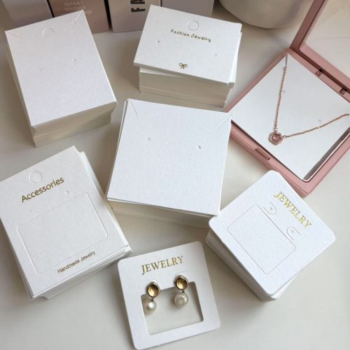 luxury necklace bracelet rings earrings display cards customized printing